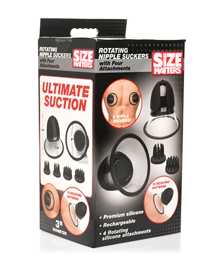 Size Matters 10X Rotating Silicone Nipple Suckers w/4 Attachments – Black by Size Matters product image