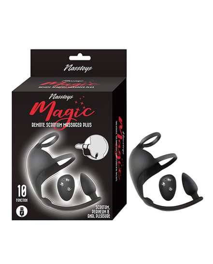 Magic Scrotum Massager Plus w/Remote Control – Black by Nasstoys product image