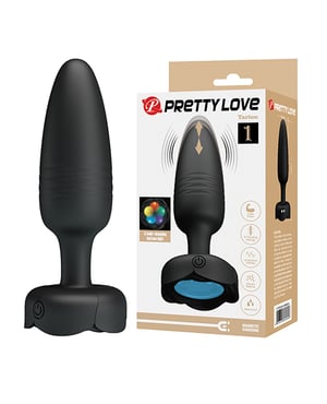 Pretty Love Tarion Thrusting Butt Plug w/Multi Color Bottom Light – Black by Pretty Love product image