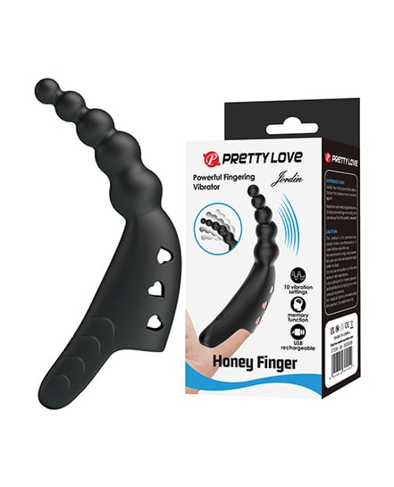 Pretty Love Jordin Beaded Finger Vibe – Black by Pretty Love product image
