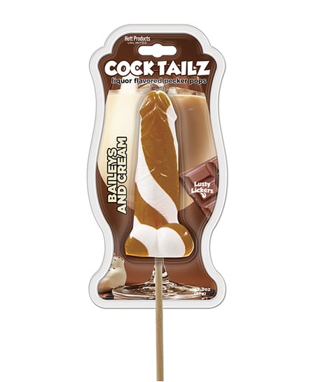 Cock Tailz Liquor Flavored Pecker Pops – Baileys & Cream Tan/White Stripe by Hott Products product image