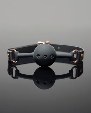 Pleasure Collection Adjustable Ball Gag – Black / Rose Gold O/S by Coquette Pleasure Collection product image