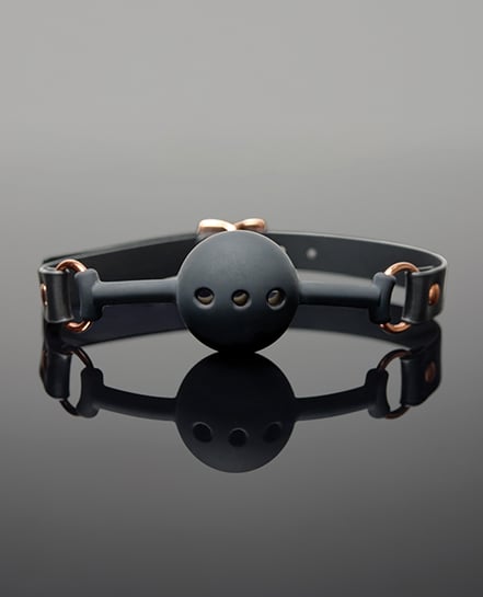 Pleasure Collection Adjustable Ball Gag – Black / Rose Gold O/S by Coquette Pleasure Collection product image