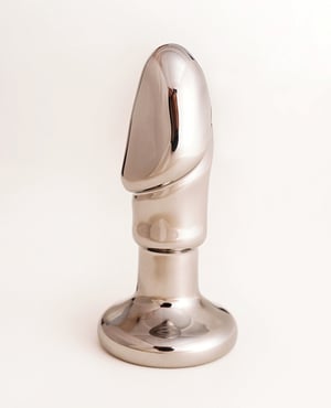 Cristal Black Opal Anal Glass Dildo Vibe – Gun Metal by Cristal product image