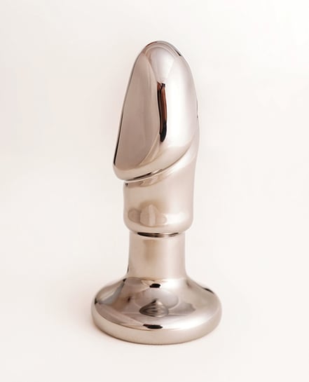Cristal Black Opal Anal Glass Dildo Vibe – Gun Metal by Cristal product image