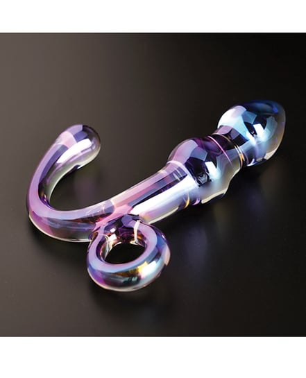 Cristal Orchid Pulse Glass Dildo w/Removable Bullet Vibe – Purple by Cristal product image