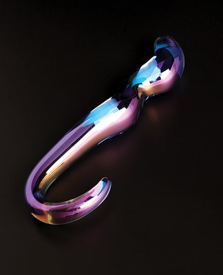 Cristal Blue Flame Curved Glass Dildo – Purple by Cristal product image