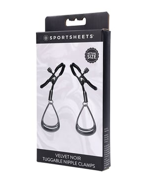 Sportsheets Velvet Noir Tuggable Nipple Clamps – Black by Sportsheets product image