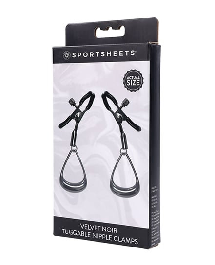 Sportsheets Velvet Noir Tuggable Nipple Clamps – Black by Sportsheets product image