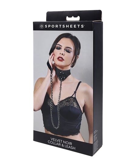 Sportsheets Velvet Noir Collar & Leash – Black by Sportsheets product image