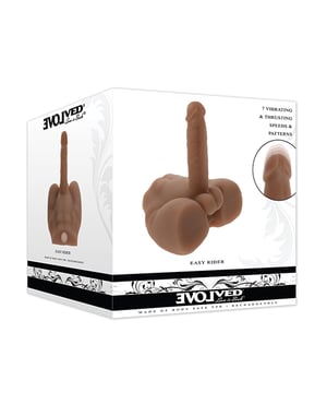 Evolved Easy Rider Thrusting & Vibrating Life-Like Dildo – Dark by Evolved product image
