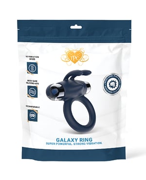 Galaxy Ring Bullet Vibe Cock Ring – Blue by The Pleasure Company product image