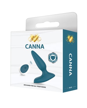 Canna Vibrating Butt Plug w/Remote Control – Blue/Green by The Pleasure Company product image