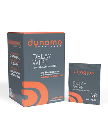 Dynamo Wellness Delay Wipe 4% – 36 Pack by Screaming O product image