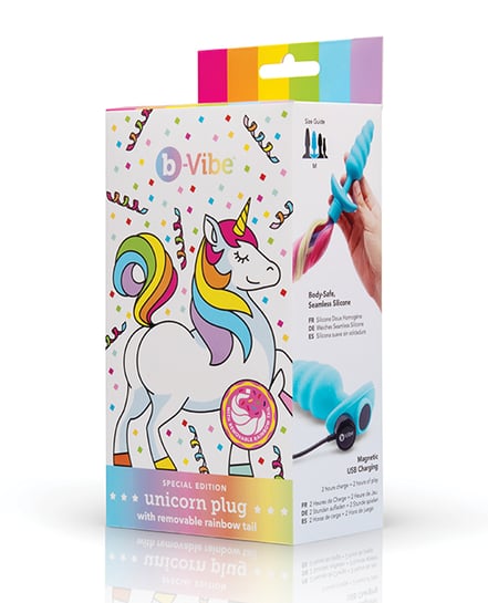 b-Vibe Unicorn Tail Vibrating Butt Plug – Special Edition by b-vibe product image