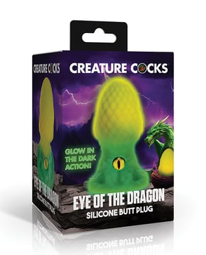 Creature Cocks - Eye of the Dragon Silicone Butt Plug - Green by Creature  Cocks | Phareros