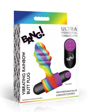 Bang! Vibrating Rainbow Butt Plug by Bang! product image