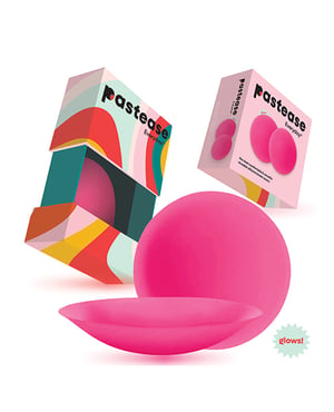 Pastease HALOS Silicone Nipple Covers w/Travel Box – Neon Pink A-C Cup 10 or More Uses by Pastease product image