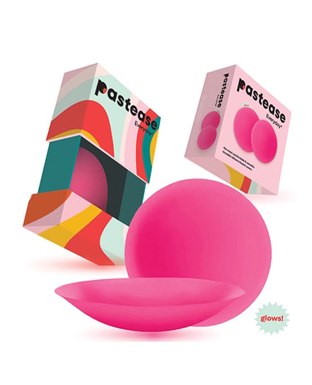 Pastease HALOS Silicone Nipple Covers w/Travel Box – Neon Pink A-C Cup 10 or More Uses by Pastease product image