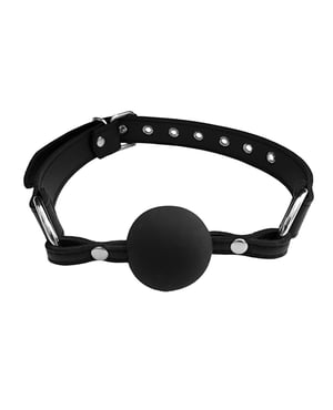Rouge Fetish Play Vegan Leather Ball Gag – Black by Rouge product image