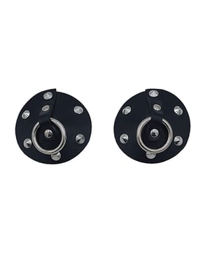Rouge Leather Studded Nipple Covers – Black by Rouge product image