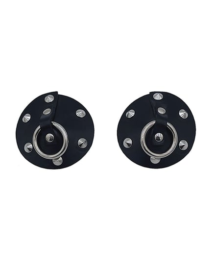 Rouge Leather Studded Nipple Covers – Black by Rouge product image