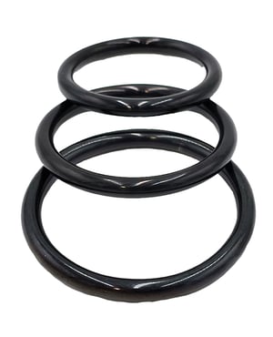 Rouge Black Stainless Steel 3 Piece Cock Ring Set – Black by Rouge product image