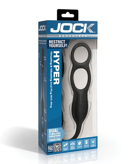 Hyper Thrusting and Vibrating Anal Plug w/C-Ring by Jock product image