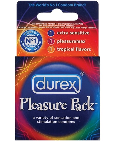 Durex Condoms Pleasure Pack – Box of 3 by Durex product image