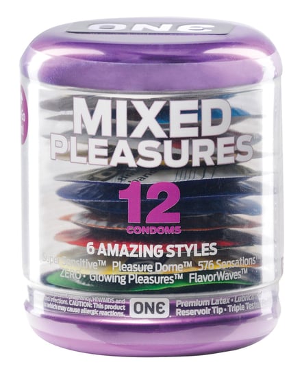 One Mixed Pleasures Condoms – Jar of 12 by One product image