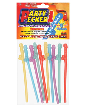 Party Pecker Straws – Asst. Colors Pack of 10 by Party Pecker product image