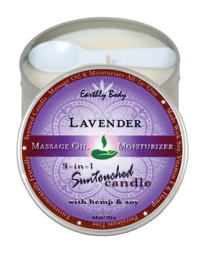Earthly Body Suntouched Hemp Candle – 6 oz Round Tin Lavender by Earthly Body product image