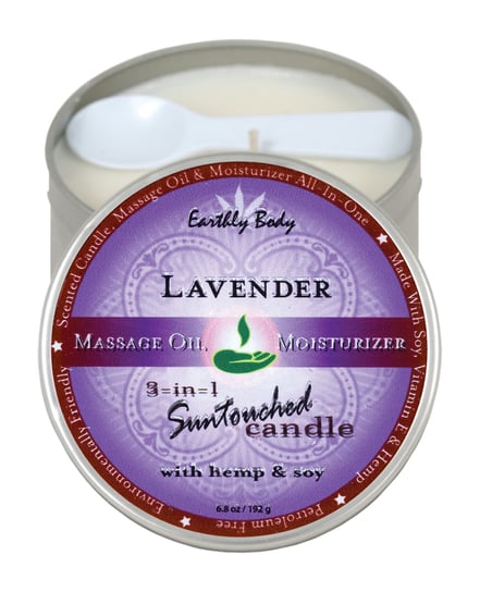 Earthly Body Suntouched Hemp Candle – 6 oz Round Tin Lavender by Earthly Body product image