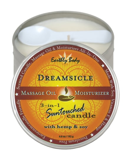 Earthly Body Suntouched Hemp Candle – 6 oz Round Tin Dreamsicle by Earthly Body product image