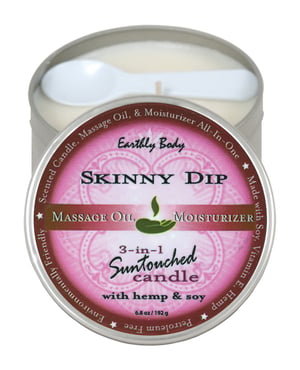 Earthly Body Suntouched Hemp Candle – 6 oz Round Tin Skinny Dip by Earthly Body product image