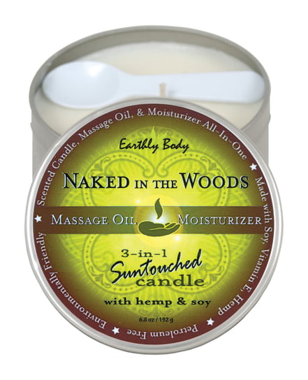 Earthly Body Suntouched Hemp Candle – 6 oz Round Tin Naked in the Woods by Earthly Body product image