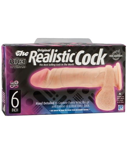 Realistic 6″ ULTRASKYN Cock w/Balls – White by UR3 product image