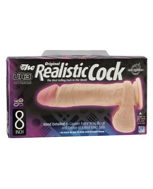 Realistic 8″ ULTRASKYN Cock w/Balls – White by UR3 product image