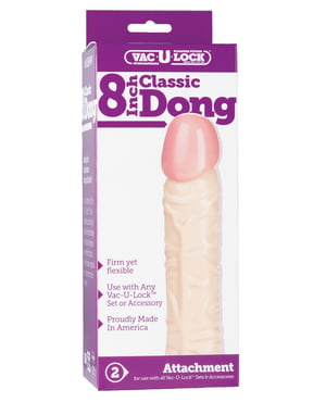 Vac-U-Lock 8″ Classic Dong – White by Vac-U-lock product image