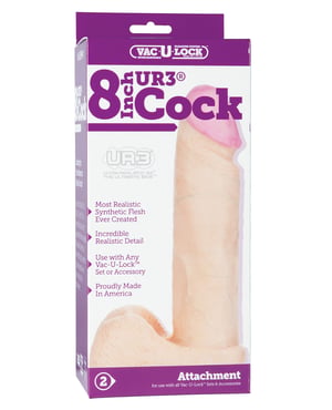 Vac-U-Lock 8″ ULTRASKYN Cock & Balls Attch. – White by Vac-U-lock product image