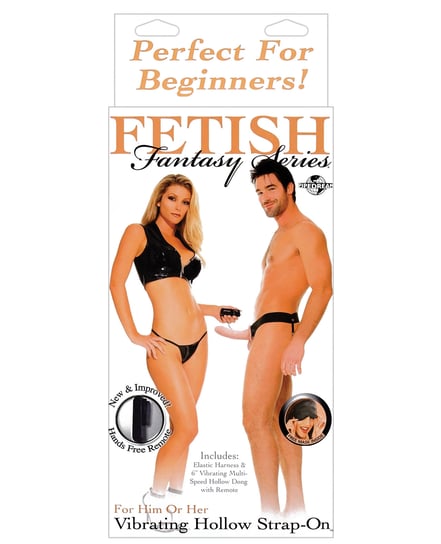 Fetish Fantasy Series for Him or Her Vibrating Hollow Strap-On – Flesh by Fetish Fantasy Series product image