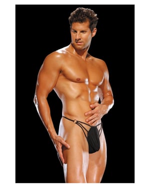 Male Power G-string w/Straps & Rings Black L/XL by Male Power product image
