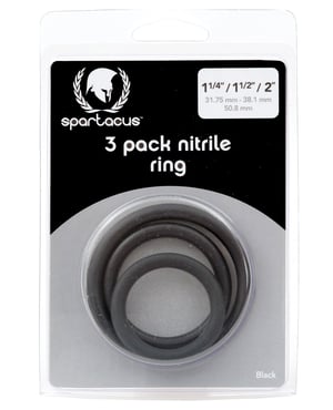 Spartacus Nitrile Cock Ring Set – Black Pack of 3 by Spartacus product image
