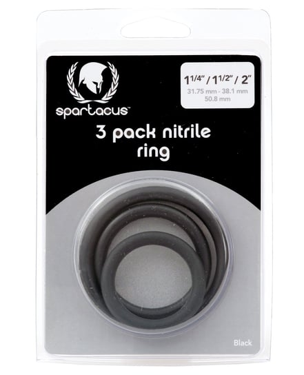 Spartacus Nitrile Cock Ring Set – Black Pack of 3 by Spartacus product image