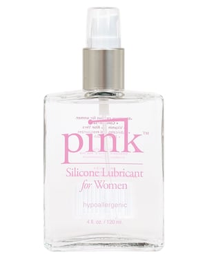 Pink Silicone Lube – 4 oz Glass Bottle by Pink product image