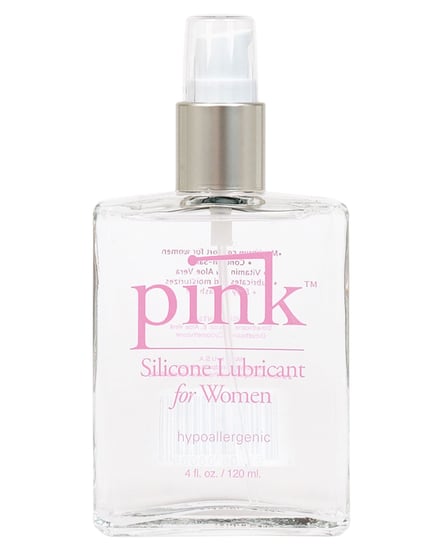 Pink Silicone Lube – 4 oz Glass Bottle by Pink product image