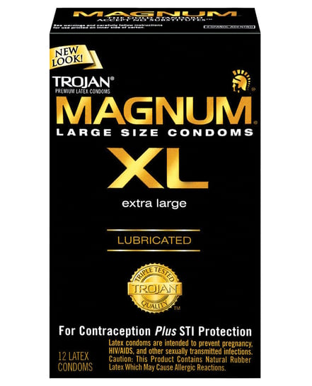 Trojan Magnum XL Lubricated Condoms – Box of 12 by Trojan product image