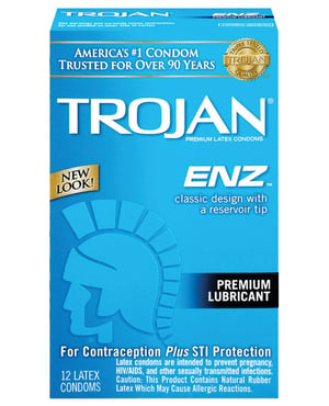 Trojan Enz Lubricated Condoms – Box of 12 by Trojan product image