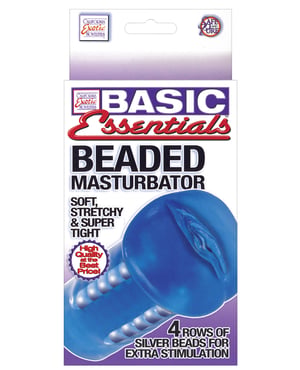 Basic Essentials Beaded Masturbator – Blue by Basic Essentials product image