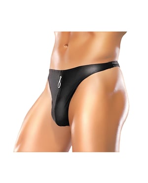 Male Power Zipper Thong Black L/XL by Male Power product image